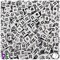 BeadTin White Opaque 6mm Cube Plastic Alpha Beads - Black Letter R (80pcs)